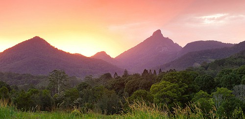 mount warning sunset image
